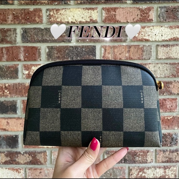 NWOT RARE💝Auth💝FENDI Zucchino Zucca Checkered Damier Monogram Clutch/Pochette✨ - Picture 7 of 13